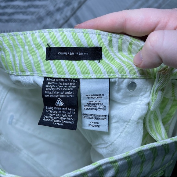 Simons Twik women’s Green psychadelic stripes Straight Leg denim jeans in 29 - Picture 8 of 8